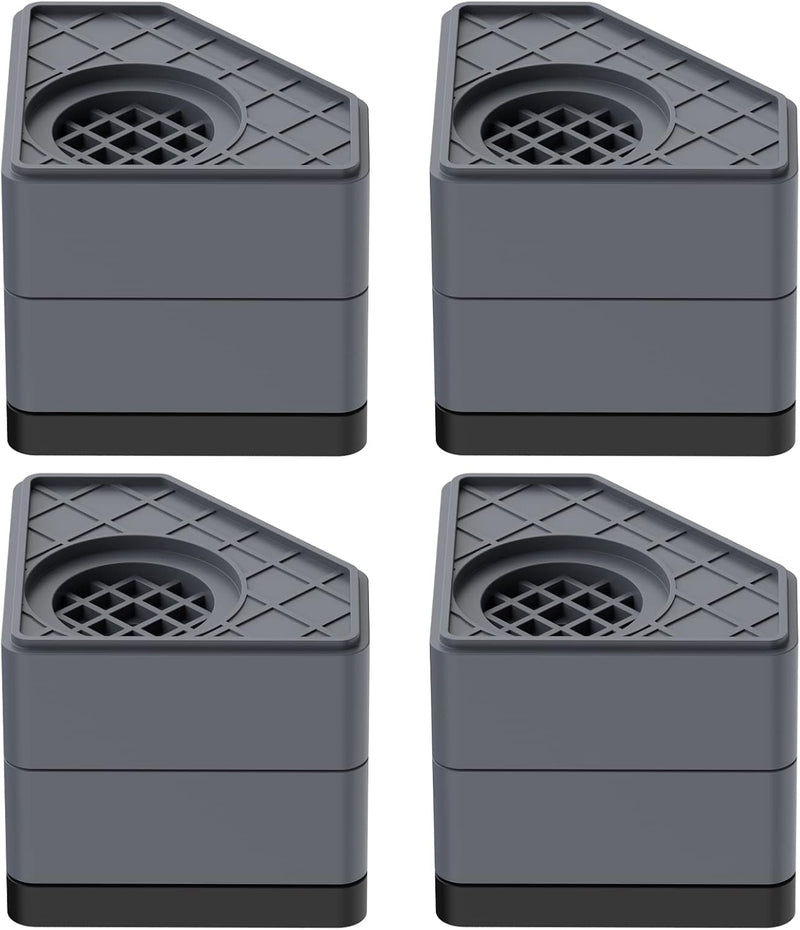 SEISSO Anti Vibration Pads, Washing Machine Foot Pad Stabilizer, Double Heighten Non Slip Shock and Noise Cancelling Support Mat, Stops Washer Dryer Moving Shaking Walking Skidding Protects Floor