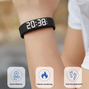 Alarm Clock Watch Bracelet, New Silent Vibration Wake-Up Wristband Vibration Alarm Reminder Watch, Quiet Vibrations Alarm Clock Bracelet Portable Alarm Clocks with Adjustable Strap Black