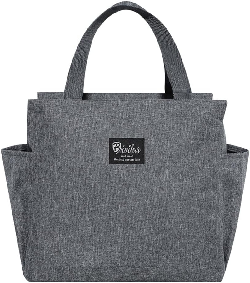 Lunch Bag for Office Picnic Camping School with Side Pockets, Insulated Tiffin Bags Thermal Bento Box for Men Women Kids