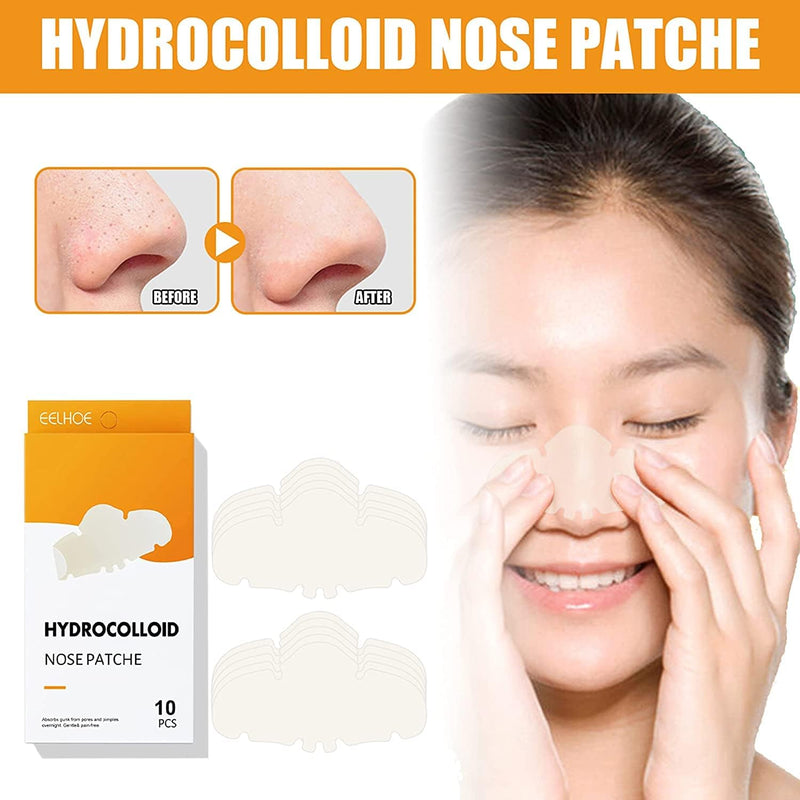 Nose Strip, Pimple Patche, Nose Sticker, Mighty Patch, Zits Strip, Hydrocolloid Patche, for Nose Pore, Zit, and Oil, Dermatologist, Approved Overnight Pore Strips to Absorb Acne Nose Gunk (10 Pcs)