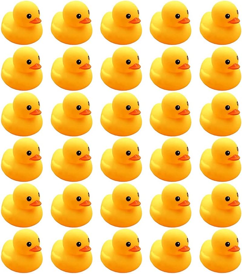 YUERFEILA 30PCS Mini Rubber Duck Bath Duck Toys for Toddlers Boys Girls,Squeak and Float Rubber Ducks in Bulk Baby Shower Duck Decorations Party Favors