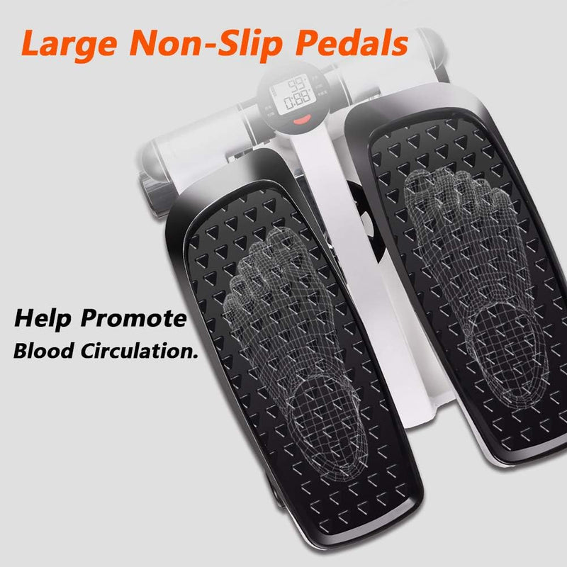 Mini Stepper Trainer Adjustable Height Stepper Exercise Machine with Resistance Bands and LCD Monitor Air Climber Stepping Fitness Machine