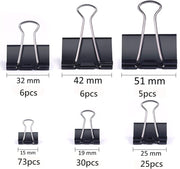 Binder Clips Kit 145Pcs Long Tail Clamp Set for Desk Organizer Accessories Binder Clips Office Stationery Supplies