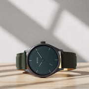 Neo V Dark Blue Dial, Green Fabric Strap Analog Round Watch for Men's