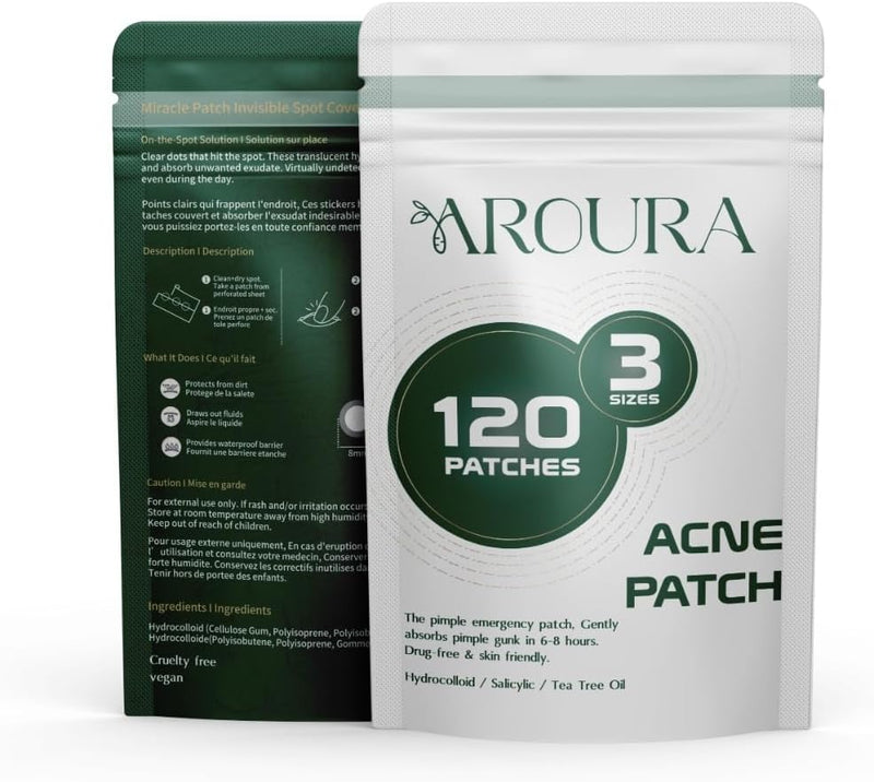 Aroura Premium | Deep Blemish Microdart Patches | Target Early-Stage & Deep Pimples | Infused with Salicylic Acid, Tea Tree Oil, Niacinamide, Cica & Hyaluronic Acid | 9 Precision acne Patches