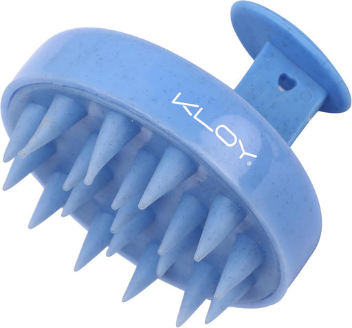 KLOY Round Hair Scalp Manual Massager Shampoo Hair Brush, Super Soft Bristles for Exfoliating, Anti-Dandruff (Blue)