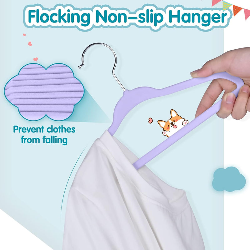 Red Dot Gift® 30-Pack Beige Velvet Kids Hangers - ( 35cm / 14 Inch )Premium Childrens Hangers for Closet, Ultra Thin Cute Hangers Kids Clothes Hanger,Small Hangers for Kids Clothes (Beige, 30)