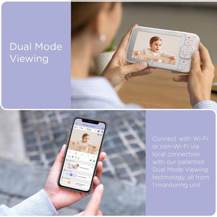 HUBBLE CONNECTED Nursery Pal Dual Vision Smart Baby Monitor with HD Video and Dual Lens, Two-Way Talk, AI Motion Tracking, Night Vision, Routine Management & Adjustable Viewing Angles