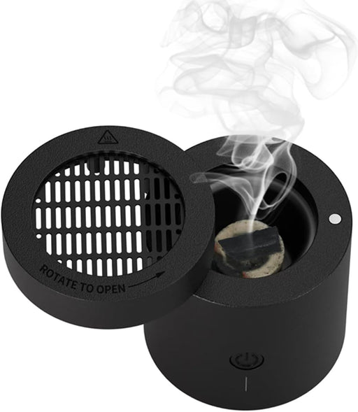 Rotating flip Electric Incense Burner bakhoor Portable USB Charging Smart Electronic Aromatherapy Machine (Special Coal briquettes Charcoal Fragrance)