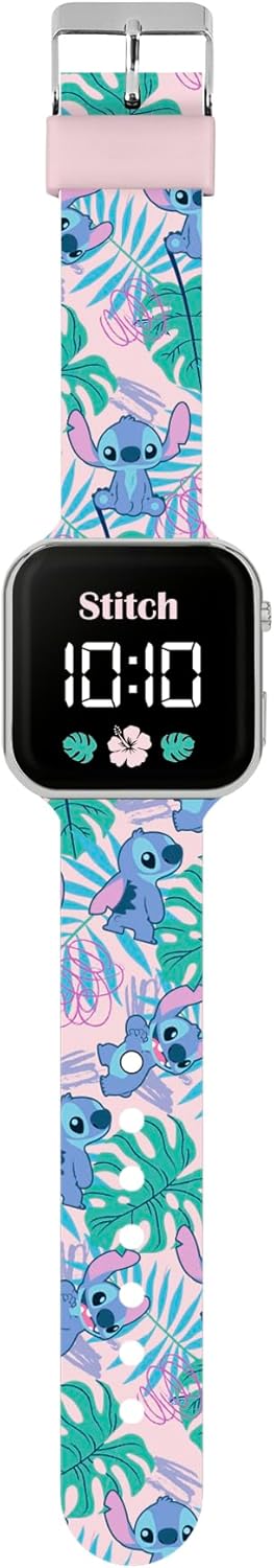 Disney Kids Lilo & Stitch LED Quartz Silicone Strap Blue Watch LAS4091