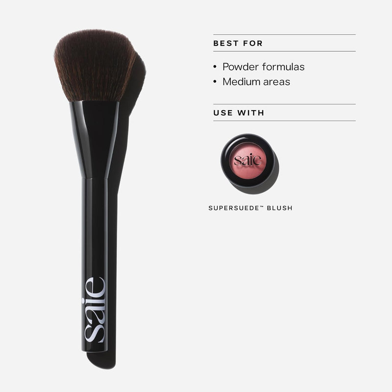 Saie The Big Brush - Soft, Multi-Use Liquid + Cream Makeup Brush - Buffing Makeup Applicator With Synthetic Bristles For Easy Blending + Building - Vegan, Cruelty-Free (1 Count)