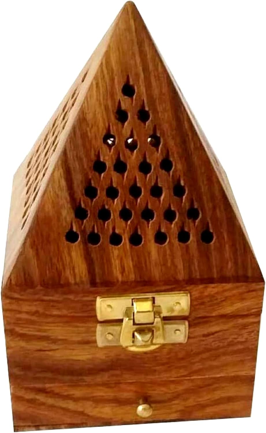Saqoware Wooden Incence-Bakhoor Burner Pyramid shape Wooden Bakhoor Burner Medium Size – image 1