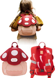 Kids Backpack, Toddler School Bag, Small Kids Daypack, Baby Preschool Bag, Cute Cartoon Travel Bag for Baby Boys and Girls, Perfect for Kindergarten, Travel, School - Red