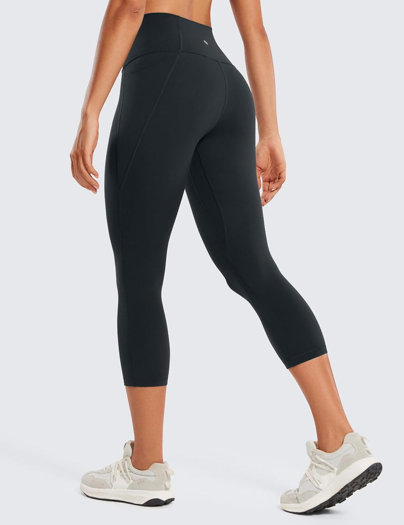 CRZ YOGA Womens Butterluxe Workout Capri Leggings with Pockets 21 Inches - High Waisted Gym Athletic Crop Yoga