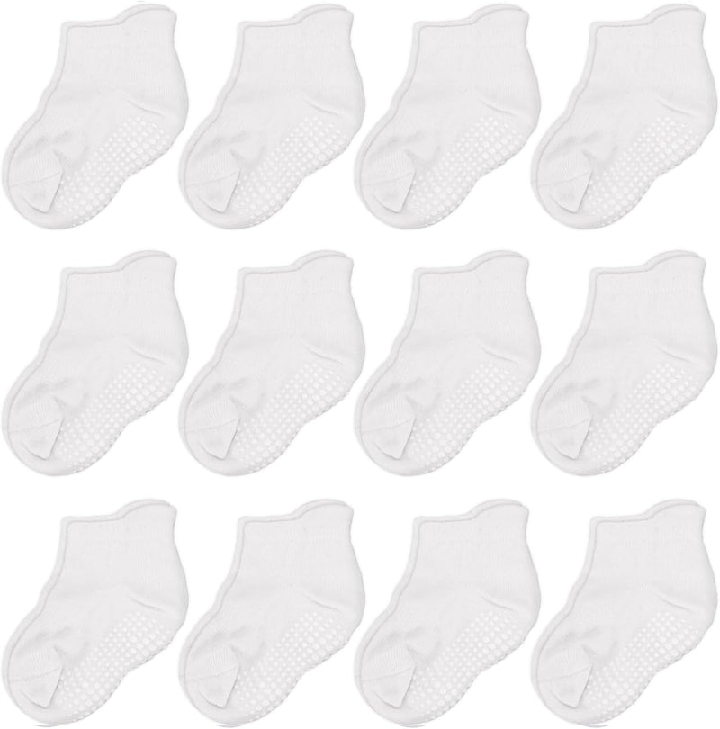 CozyWay Non-Slip Socks with Grippers - Ankle Style for Little Girls and Boys, Infants, Toddlers, Children