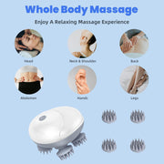 MOMENT Smart Scalp Massager for Men Women, Handheld Cat Dog Pet Head Massager with 3 Speeds, Waterproof Massager for Soothing Muscles Joints, Hair Growth & Stress Relax