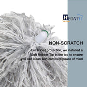 Microfiber Feather Duster with Extendable Pole, 30-100 inches Extra Long Cobweb Duster for Cleaning, Bendable Head, Non-Scratch, Washable Duster for Ceiling, Fan, Furniture Gray