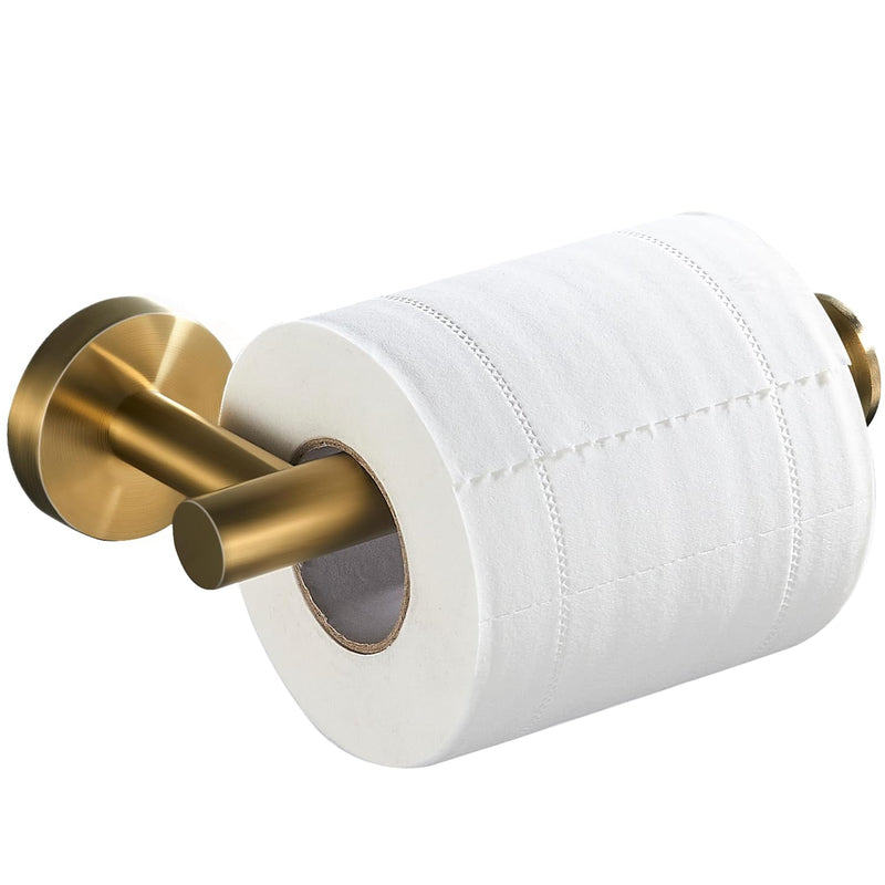 BRIMIX Toilet Paper Holder Toilet Roll Holder Stainless Steel Tissue Holder Wall Mounted for Bathroom Kitchen (Brushed Gold)