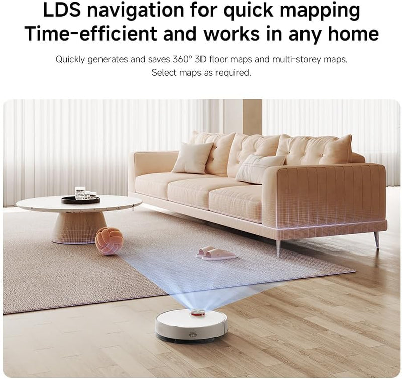 Xiaomi Robot Vacuum S40 Smart Laser Navigation Robot Mop, Powerful 10000 Pa Suction for Pet Hair, Carpets & Hard Floors
