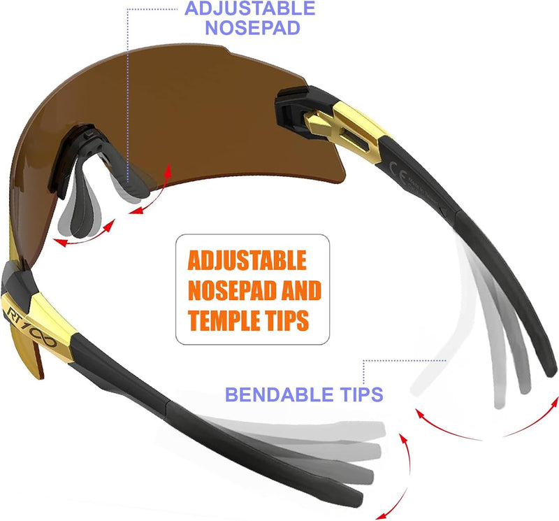 RT100 RIDE YOUR WAY Professional wrap around Frameless Cycling Sunglasses for Men and Women