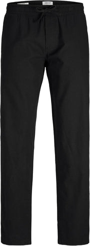 Men's Jpstkane Jjsummer Linen Blend Jogger Sn Fabric Trousers - Black