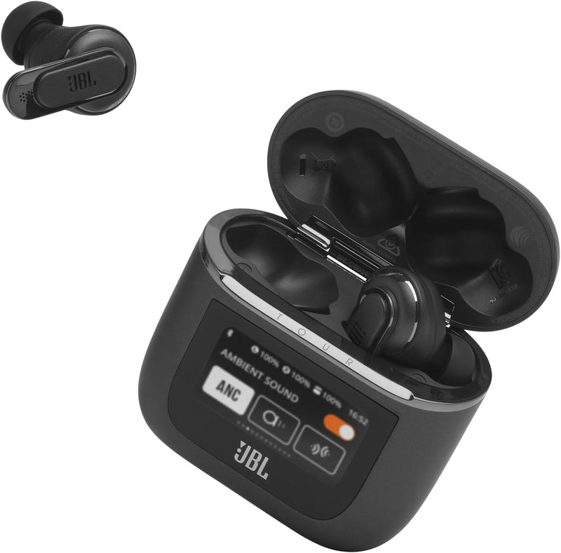 JBL Tour Pro 3, True Wireless Earbuds with Bluetooth, Built-in Battery and 40h Playback, Charging Case, Noise Cancelling and JBL Spatial 360 with Head Tracking, Beige