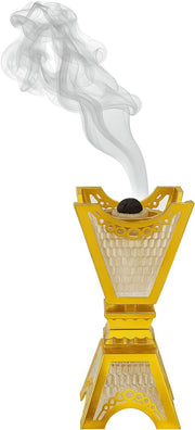 Crystal Glass Bakhoor Burner Oud burner Incense Bakhoor Charcoal Burner مبخرة عود,مبخرة بخور Frankincense Burner Madkhan Mabkhara Bakhoor Gold Incense Burner (Gold,Clear)