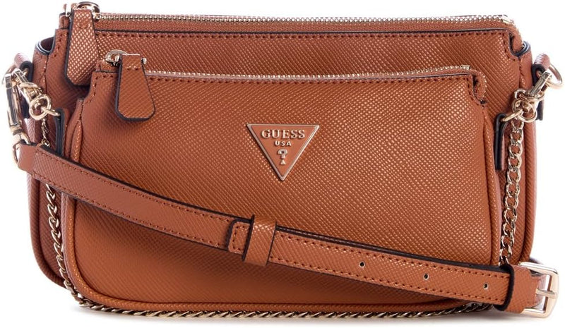 Womens Noelle Crossbody Double Pouch Handbag - Light Cognac