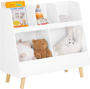 Book Shelf Kids Bookshelf Toy Storage Children's Bookcase Toddler Toys Organizer with 5 Compartments Storage Bookstand Display for Kid's Room,Playroom,Nursery,Library,KMB19-W - white