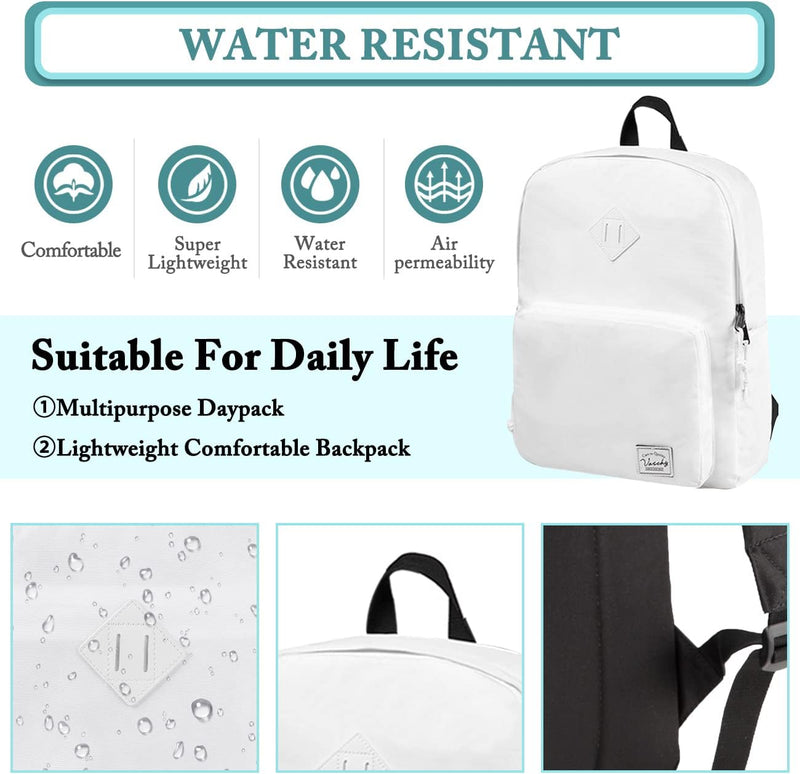 VASCHY Backpack for Women Men, Ultra Lightweight School Bag for Kids Teen Boys Girls, Casual Daypack Work, Travel