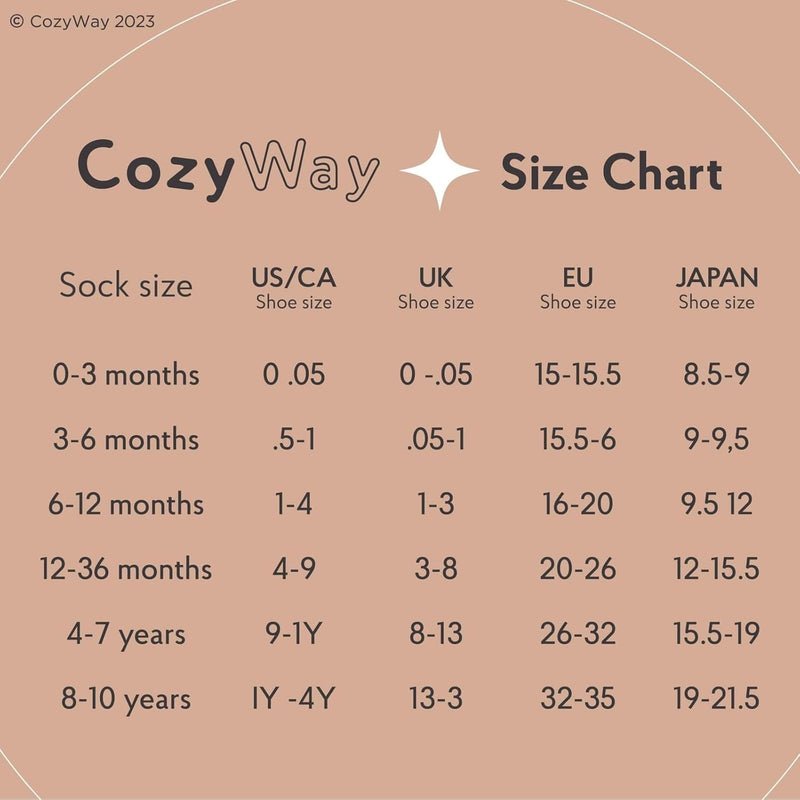 CozyWay Non-Slip Socks with Grippers - Ankle Style for Little Girls and Boys, Infants, Toddlers, Children