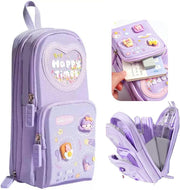 Pencil Case - Large Capacity Pencil Pouch, Handheld Pen Bag, Pencil Case Cute, Makeup Pocket Small Gadget Bag, 6 Compartments Pencil Bag Gift for Office School Teen Girl Boy Men (Purple)