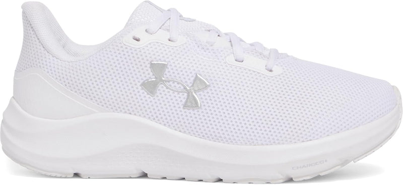 Women's Ua W Charged Pursuit 4 Running Shoe - White / White / Metallic Silver