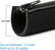 IBAMA 2 Pcs Cable Management Cable Sleeve 50.8cm/20-inch Each Flexible Cable Cord Organizer Wrap Cover with Zipper for TV/Computer/Home Entertainment(Black)