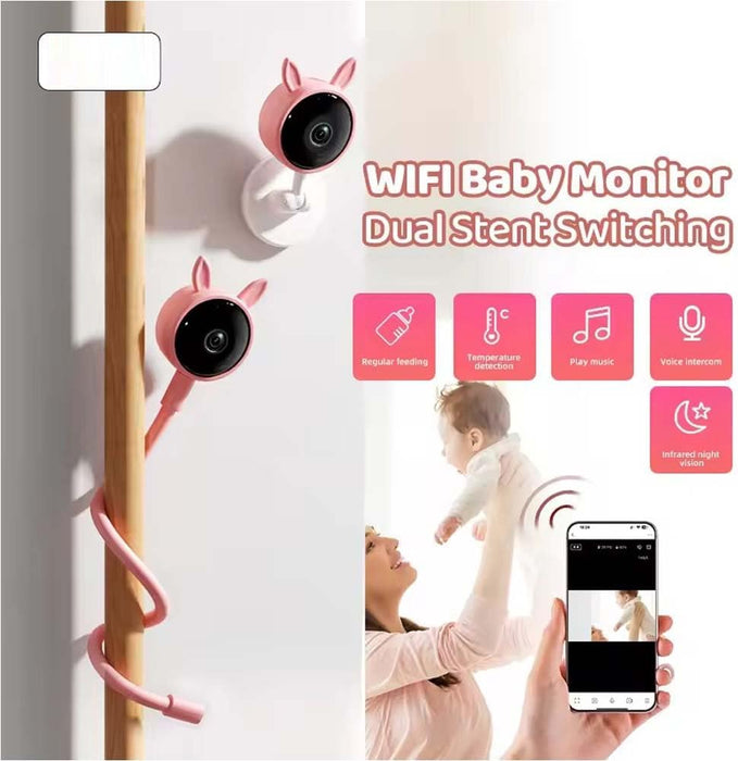 Smart WiFi Baby Monitor - No Glow Night Vision Camera with Bluetooth Remote, 360° Coverage for Child Safety