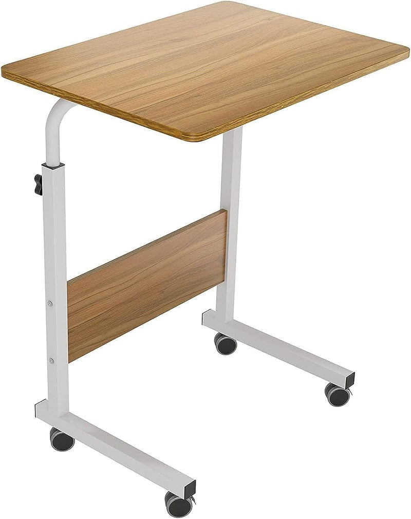 Bedside Laptop Table Height Adjustable Desks Laptop Support Standing Desk,with Wooden Tabletop and Roller Adjustable Bedside Sofa Cart Tray,Computer Dinner Coffee Table Cart(Black 6040cm) - Adjustable bedside table