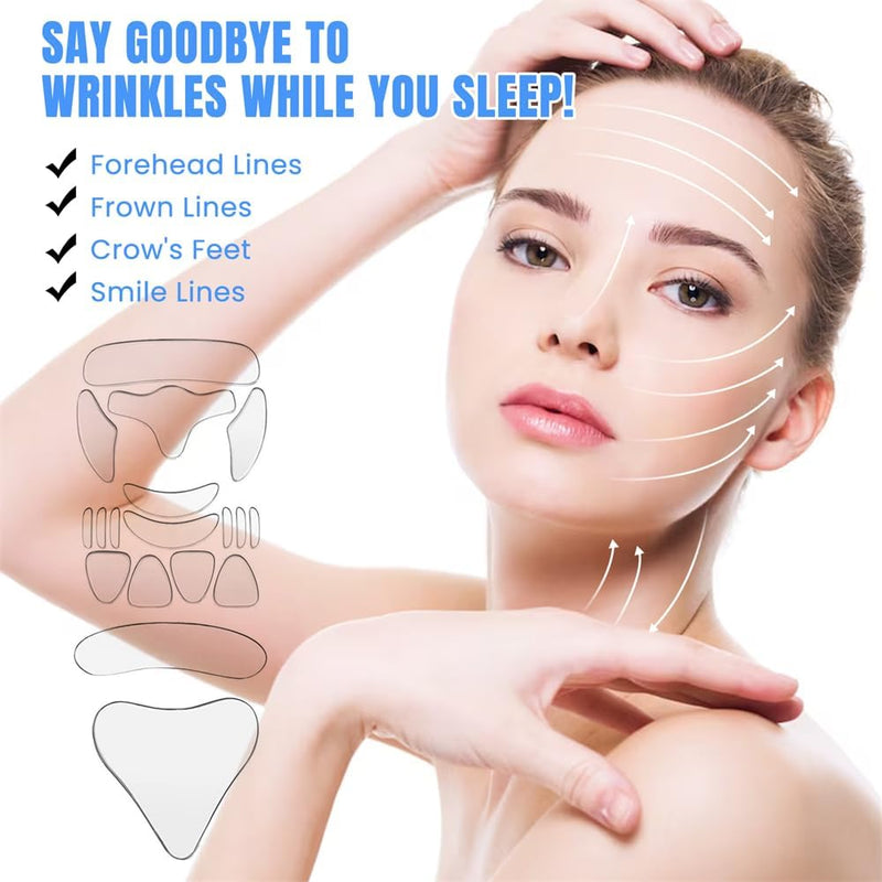 Face and Forehead Wrinkle Patches, 18 Pcs Anti Wrinkle Facial Patches for Face Overnight to Reduce Fine Wrinkles, Frown and Smile Lines, Facial Patches for Wrinkles Treatment for Women and Men