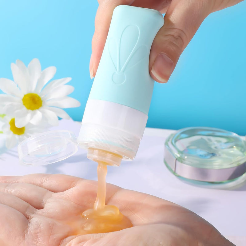 INSFIT Travel Bottles for Toiletries, TSA Approved 90ml Travel Size Containers, BPA Free Leak Proof Squeezable Silicone Tubes for Shampoo Conditioner Lotion Soap with Labels