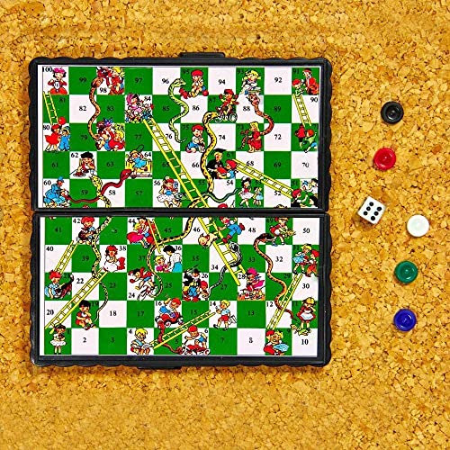 Rubik Snakes and Ladder, Magnetic Folding Design and Light Weight Snake and Ladders Board Game for Kids and Adults