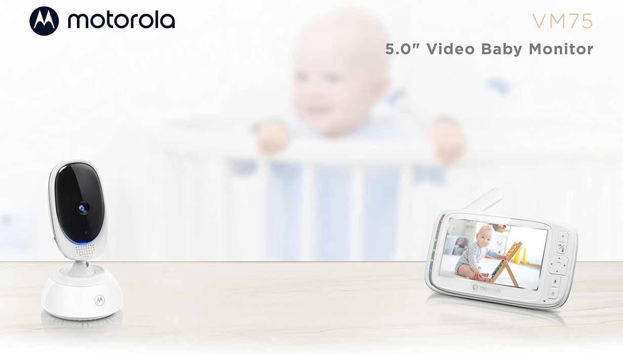 Motorola Nursery VM75 Baby Monitoring Camera - Baby Monitor with 5 Inch Screen Parent Unit - Baby Night Mode Camera