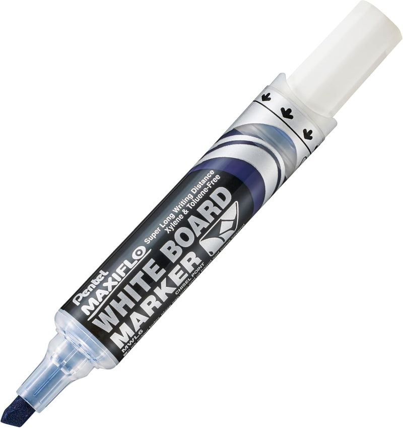 Pentel Maxiflo Chisel Tip White Board Marker, Red