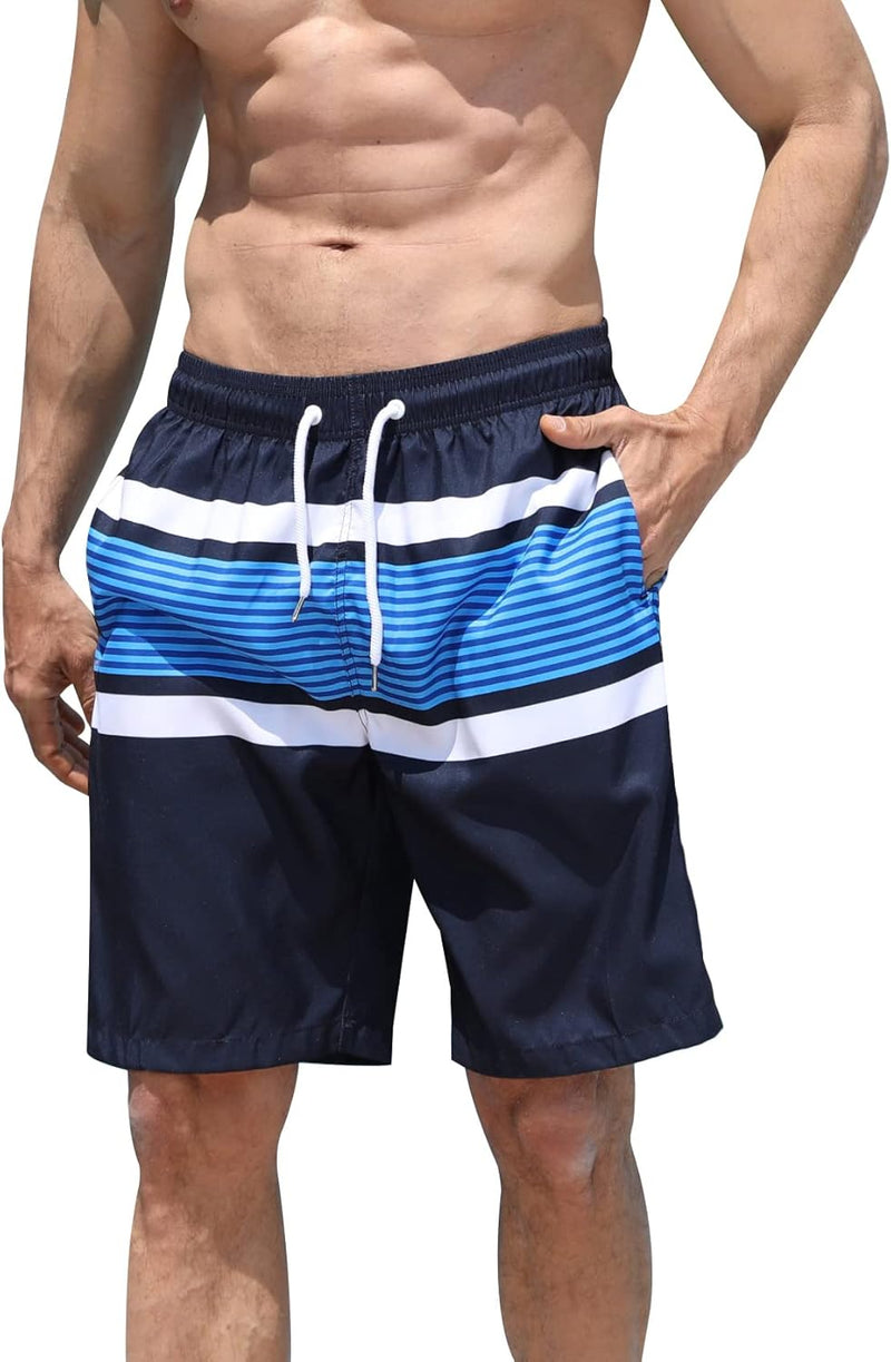 Maeau Men Swim Beach Shorts Quick Dry Swimming Trunks Drawstring Surfing Board Shorts