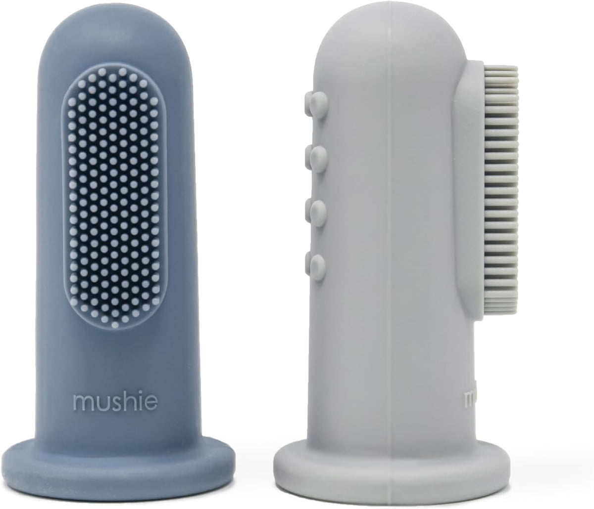 Baby Finger Toothbrush 2-Pack Silicone Infant & Toddler Food Grade Training Aid 100% BPA and chemical-free Babies First Toothbrush Designed in Sweden (Cambridge Blue/Shifting Sand) – image 4