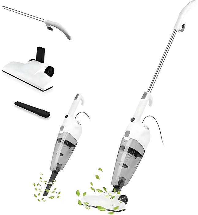 Vacuum Cleaner 2 in 1 Handheld Stick Cleaner 4M Long Cord Lightweight Powerful 600W 16000Pa Suction 0.5L Large Capacity Excellent Central Filtration System for Car Home Kitchen Hair- White