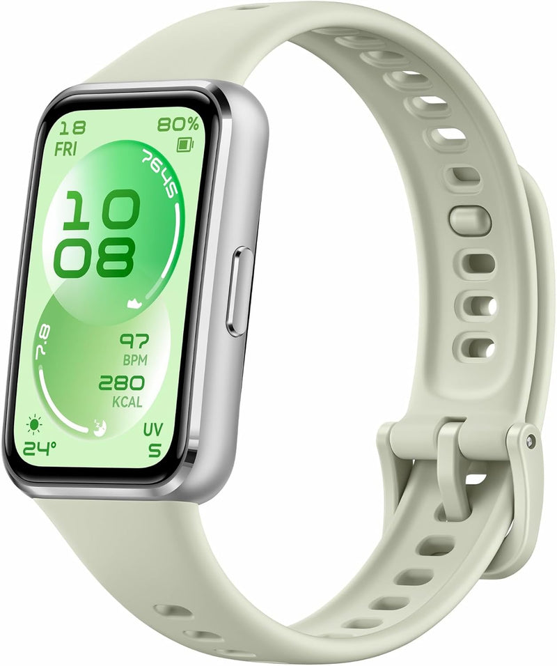 Band 11 AMOLED Display, Sleep & Stress monitoring Smart Watch, Upto 14 Days Battery Life, 50m Water Resistance, Fitness & health Tracker, Android&iOS compatible, Metallic Black - Metallic Green