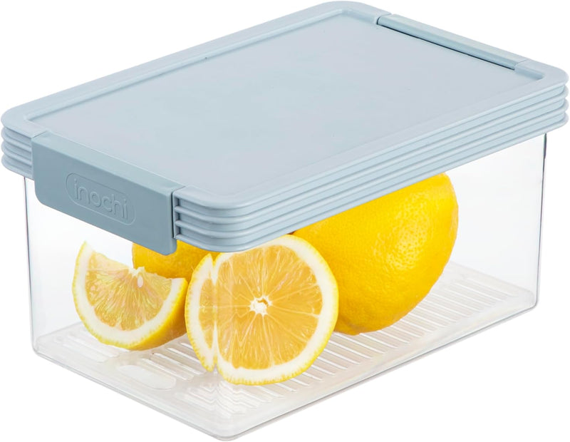 Inochi Food Storage Container Set 3pcs (500-1000-2000ML) PP Safe Store and Preserve Food, Pack Lunch, Kitchen Organizer Freezer, Microwave & Dishwasher Safe Reusable Food Storage-Green - Blue 1000ml