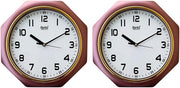 Ajanta Plastic Analog Wall Clock (25 X 25 Cm, Brown) - Standard (Pack of 2)