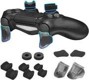 NiTHO FPS Gaming Kit Compatible with PS4 Controllers, Set of 2 Analog Mini-stick Enhancers, Set of 2 Ergonomic Extension Triggers, Set of 2 Anti-Slip Trigger Stickers, 3 Sizes of 2 Concave Thumb Grips