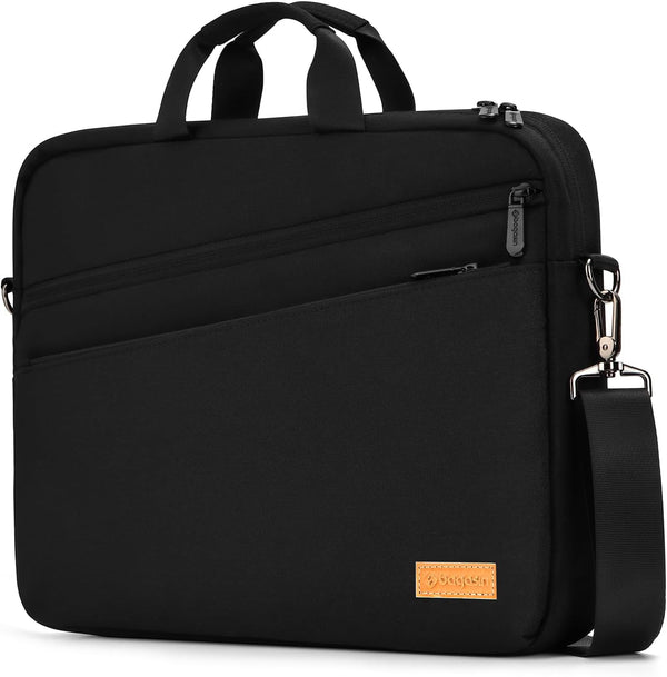 Laptop Bag Laptop Briefcase Fits up to 15 15.6 16 17 17.3 Inch Laptop Expandable Waterproof Shoulder Bag Shoulder Bag Carry Bag Notebook Bag PC Computer Bag - black