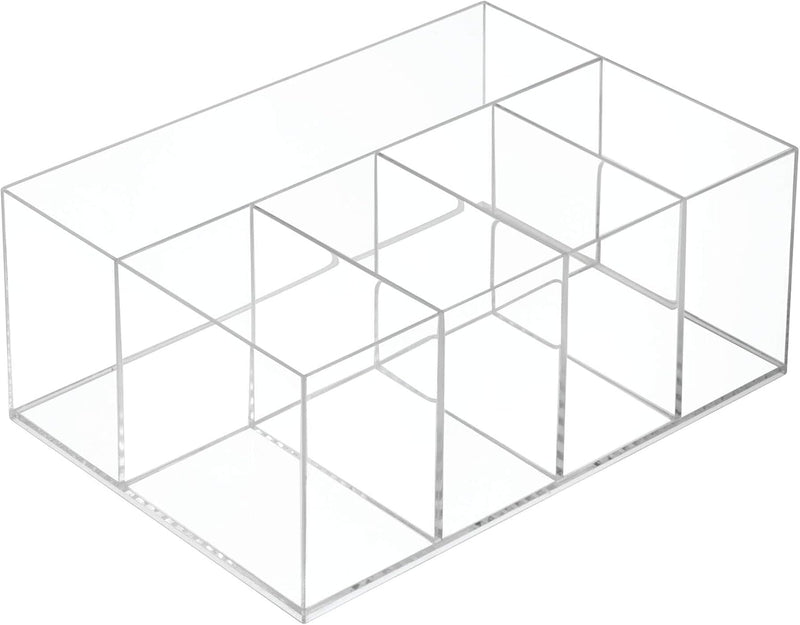 INTERDESIGN Idesign Organizer For Vanity Cabinet To Hold Makeup Beauty Products Hair Accessories – 5 Compartments, Clear Clarity Cosmetic, 5 Section